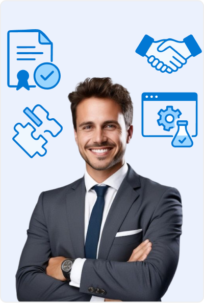 Consultant with business documents